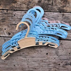 Vintage 1950s Set Of 9 Baby World  Co Clothes Hangers Bambi Carousel Circus Blue
